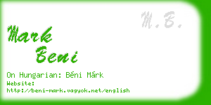 mark beni business card
