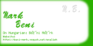 mark beni business card